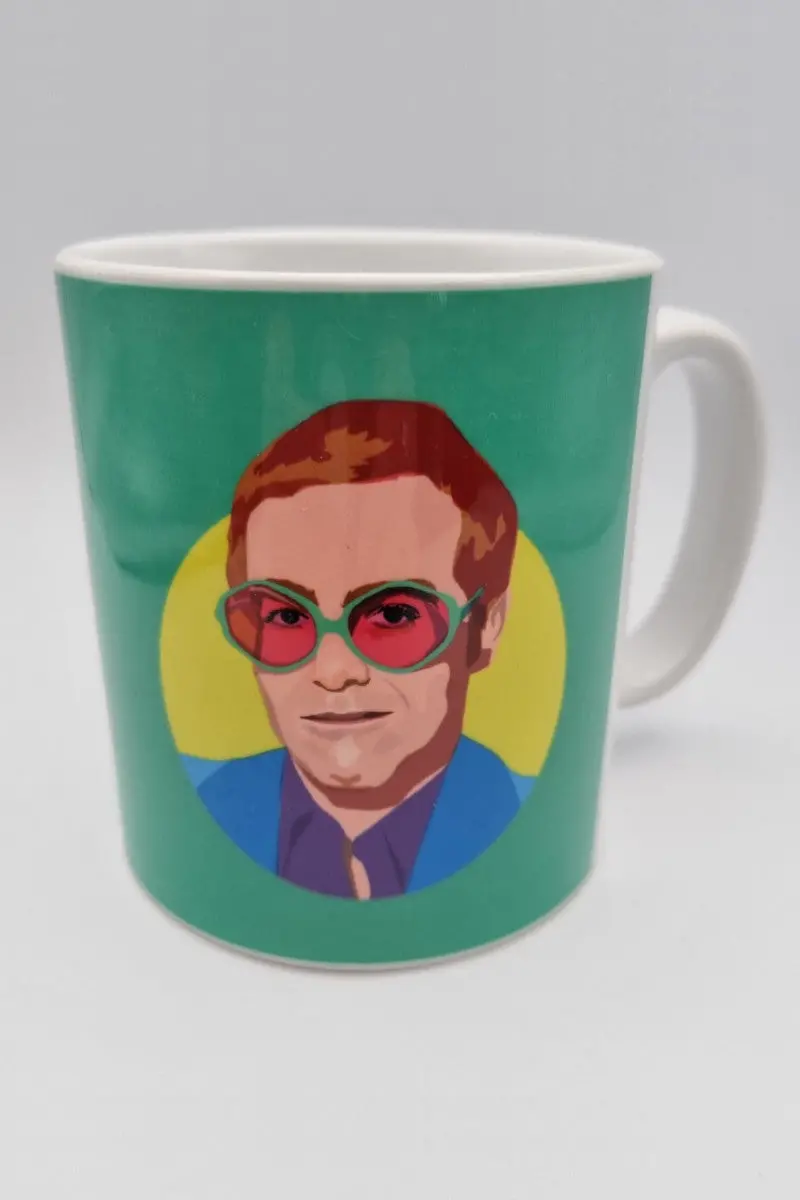 Elton John Mug In Green 1