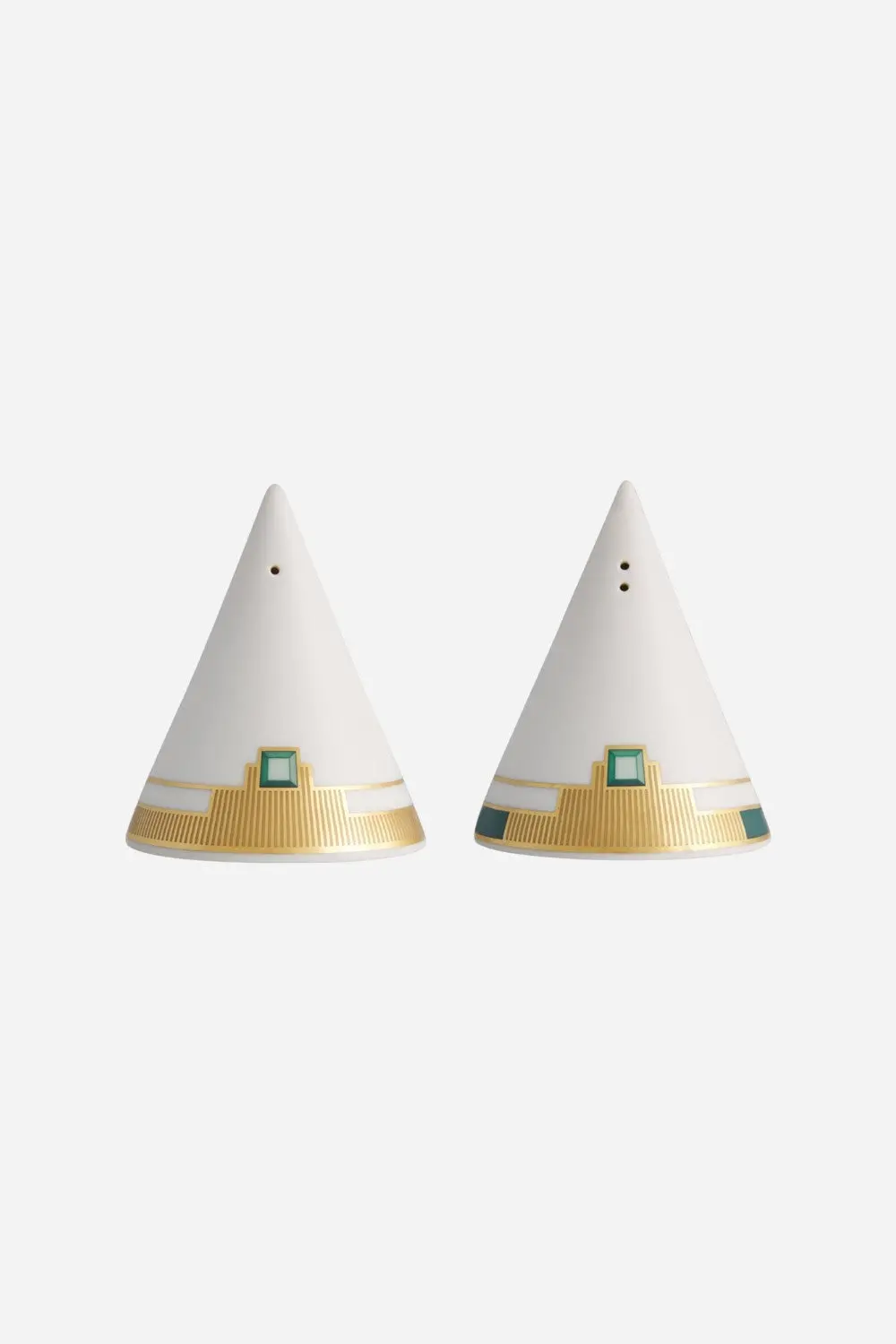 Vista Alegre Emerald Salt & Pepper Shakers Set 1