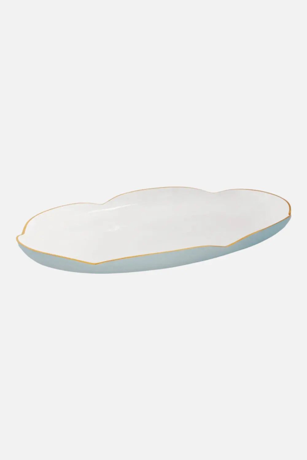 Beatriz Ball Encanto Amelia Oval Tray In Slate & White 1