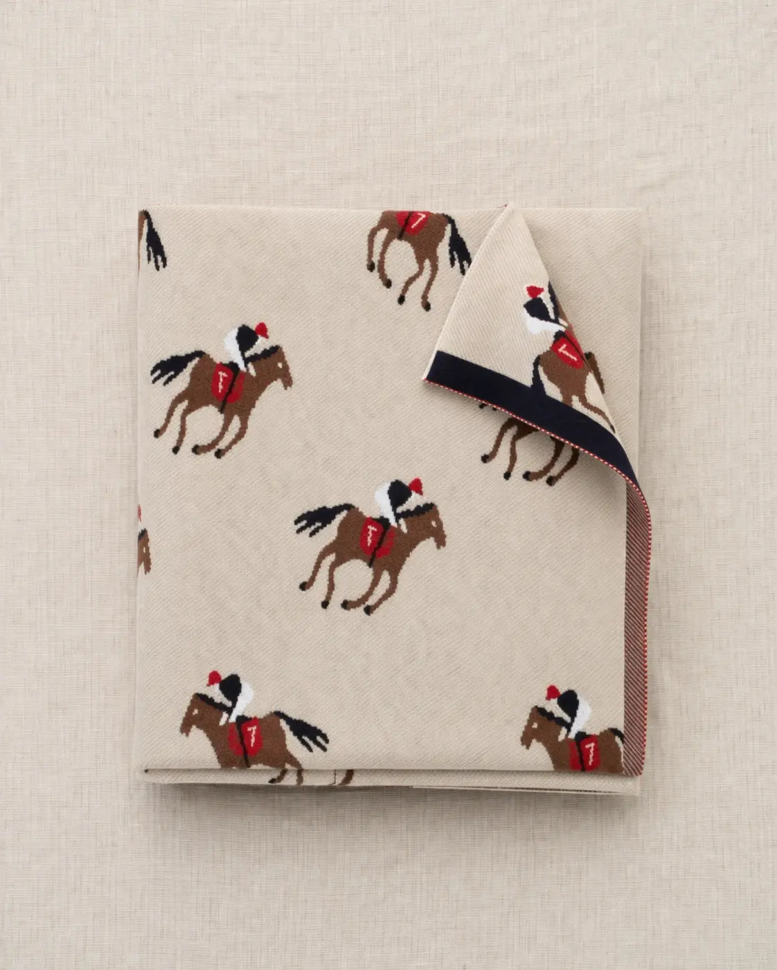 Equestrian Horse Racing Cotton Baby Blanket 1