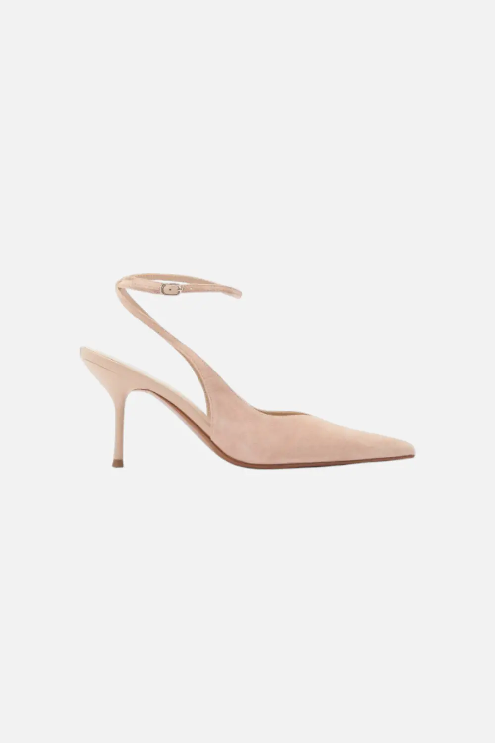Jeffrey Campbell Women's Executive Ankle Strap Pointed Toe Slingback Pump In Beige Suede 1