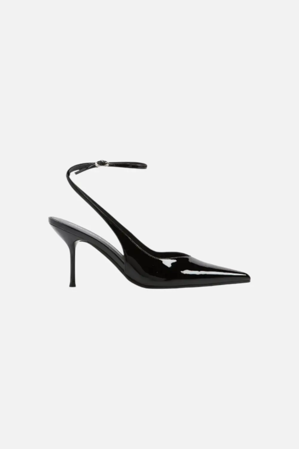 Jeffrey Campbell Women's Executive Ankle Strap Pointed Toe Slingback Pump In Black Patent 1
