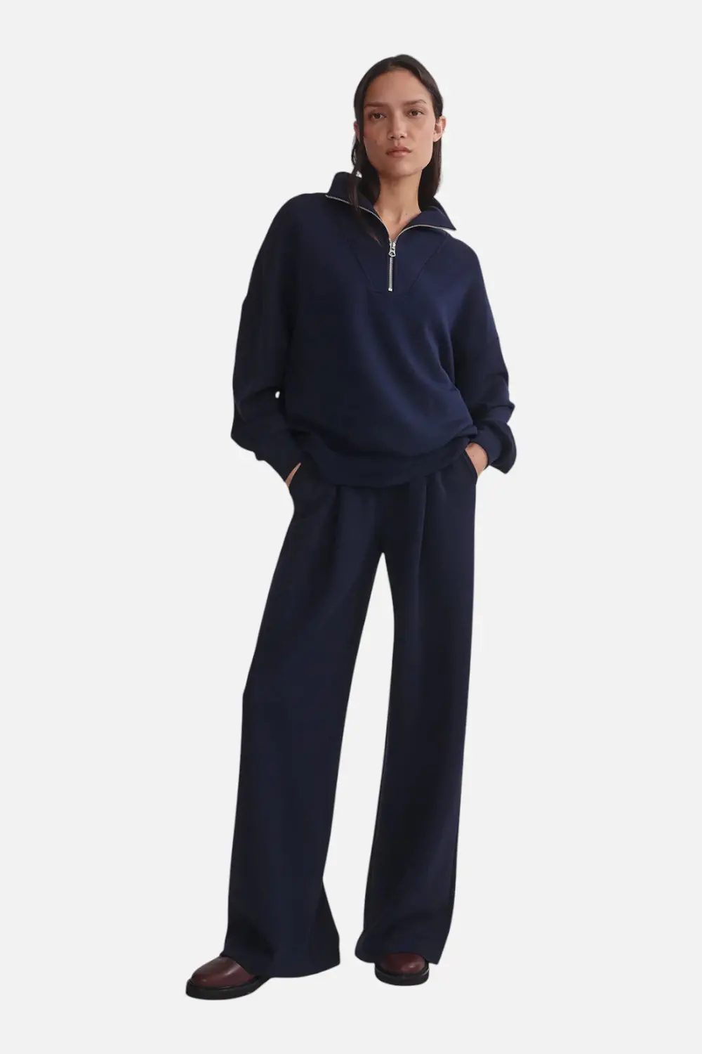 Varley Women's Extra Wide Leg Pant 29.5" In Navy 1