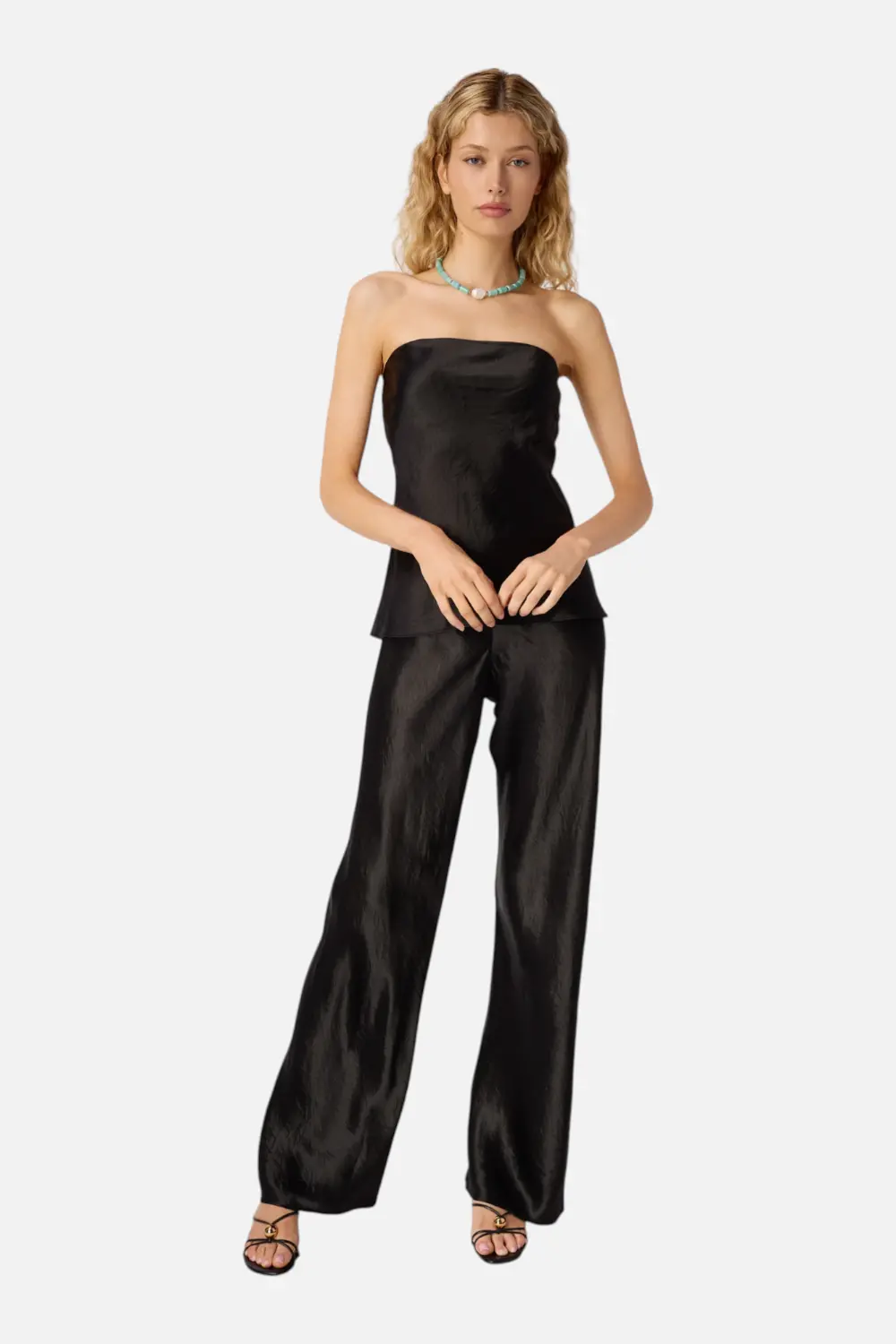 Cami Nyc Bristol Mid Rise Crinkle Acetate Pant In Black 1