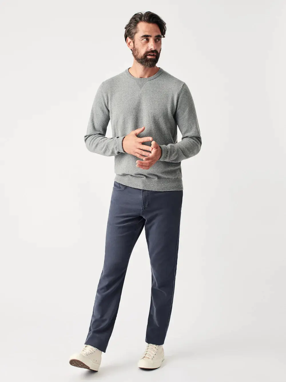 Faherty Stretch Terry 5-Pocket, Navy 1