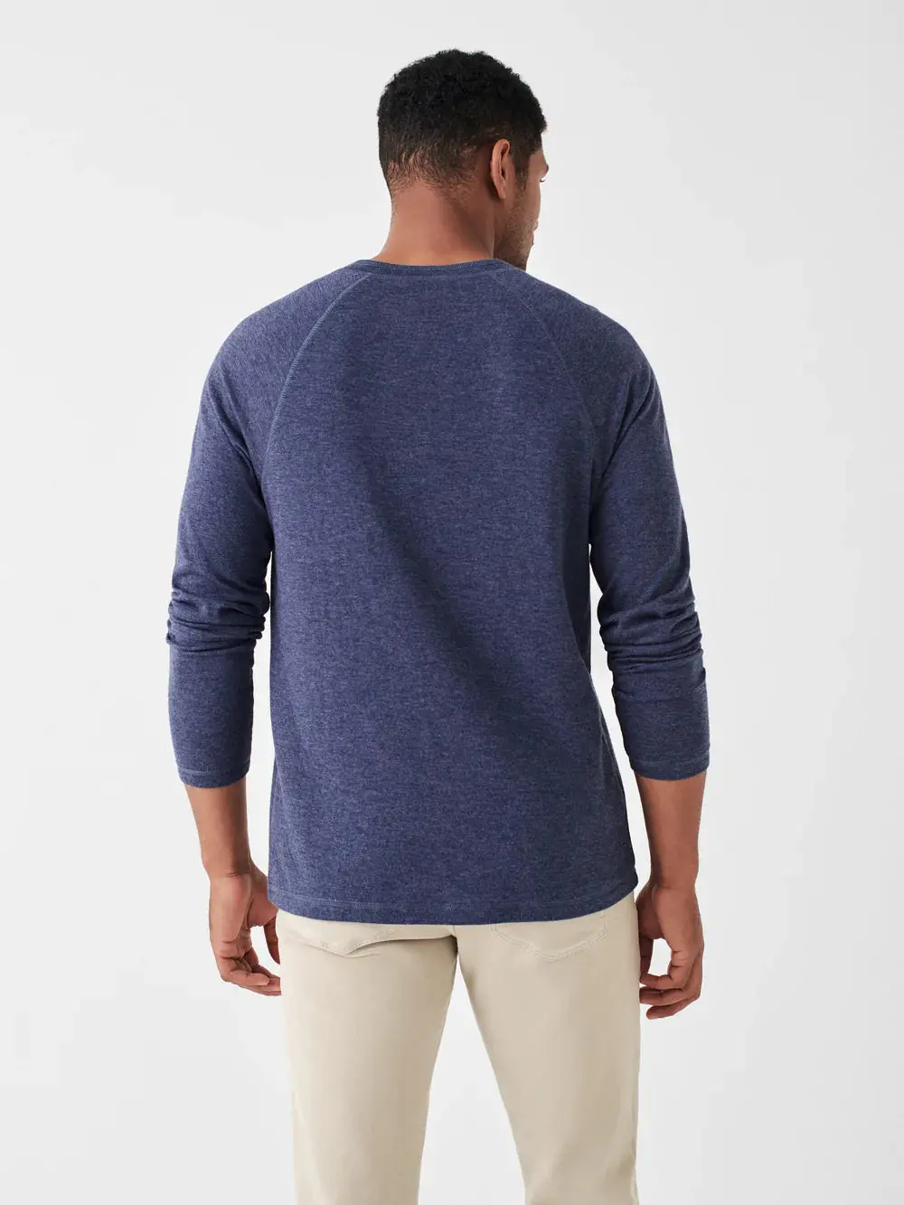 Faherty Cloud Long-Sleeve Henley, Navy Heather 4