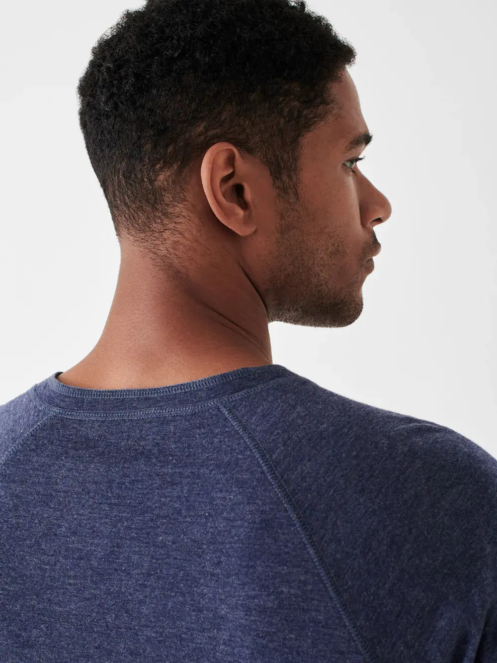 Faherty Cloud Long-Sleeve Henley, Navy Heather 3