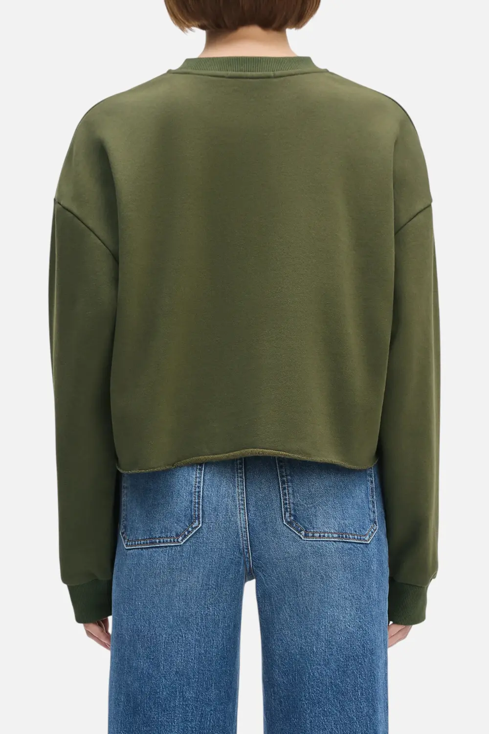 Favorite Daughter Cropped Collegiate Sweatshirt In Smoketree Gardenia 2