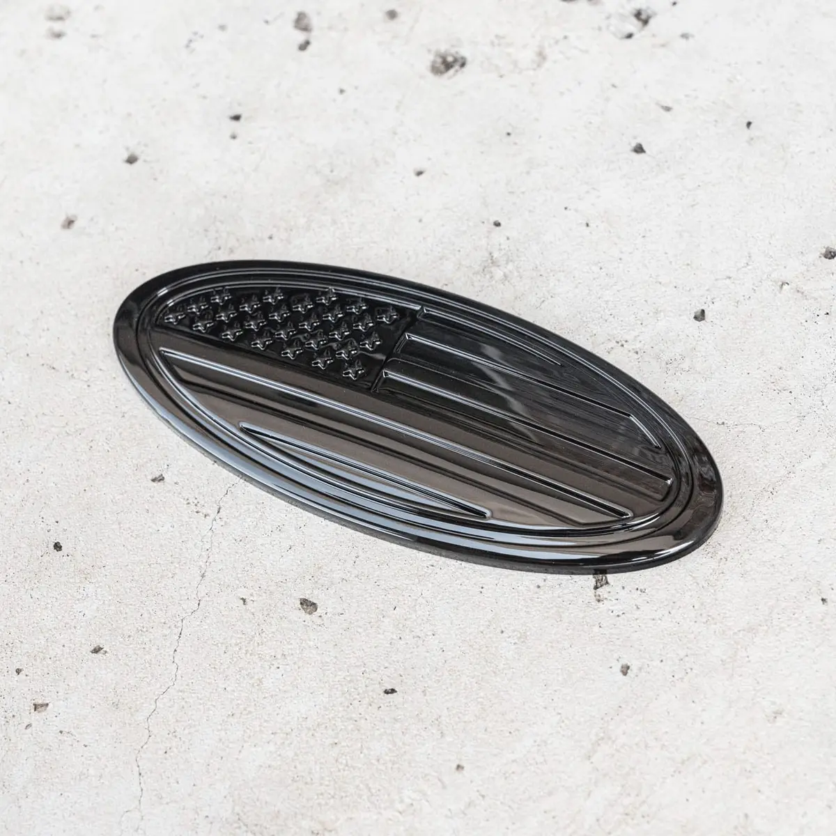 Ovalay Blackout Oval Emblem Cover For 6G Ford Bronco - Us Flag 1
