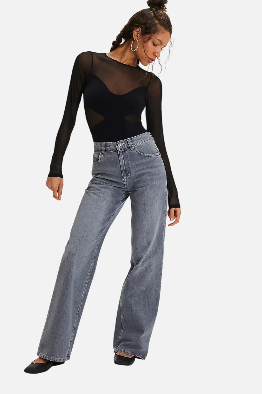 Free People All An Illusion Bodysuit In Black 1