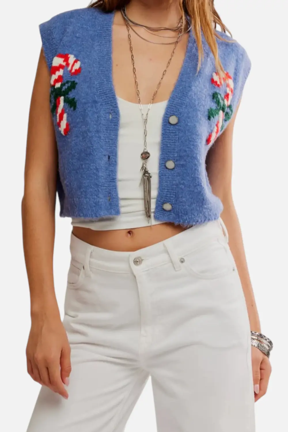Free People Be Merry Sweater In Blissful Blue 1