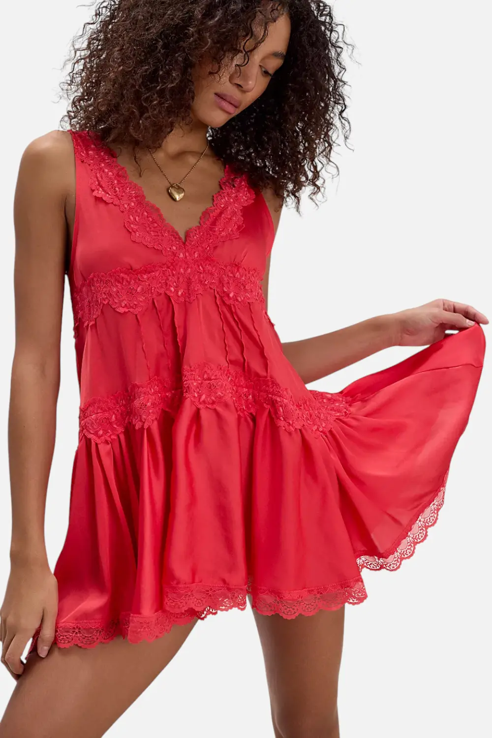 Free People In This Groove Mini Slip In Poppy Red 1