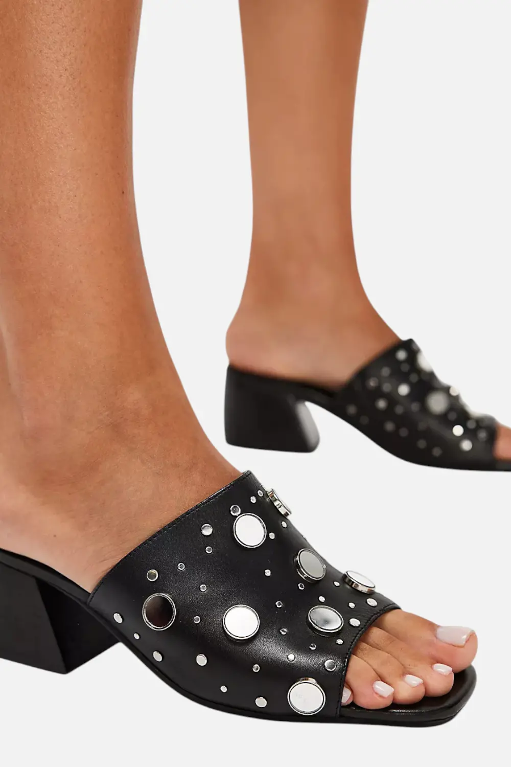 Free People Women's Mirage Mule Shoe In Black Leather 1