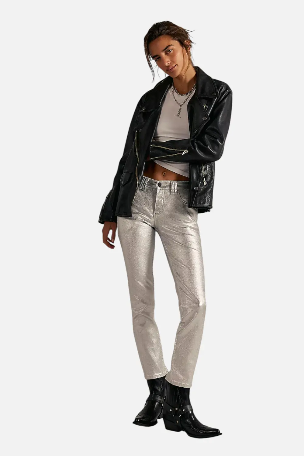 Free People Oracle Metallic Pant In Divine 1