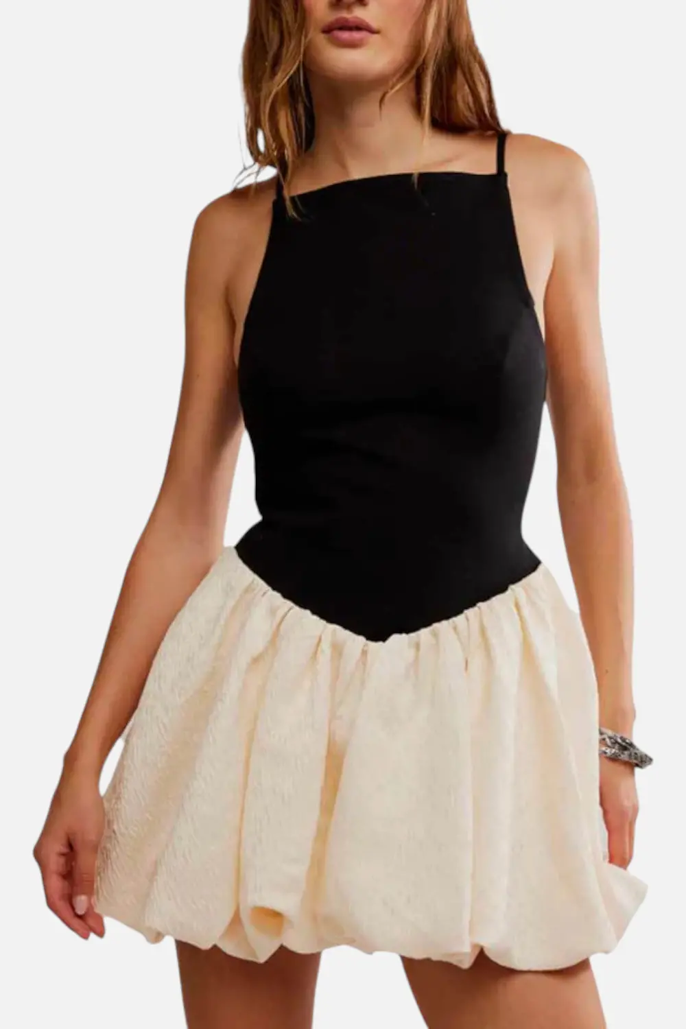 Free People Tinsel Kiss Mini Dress In Black Tie Combo 1