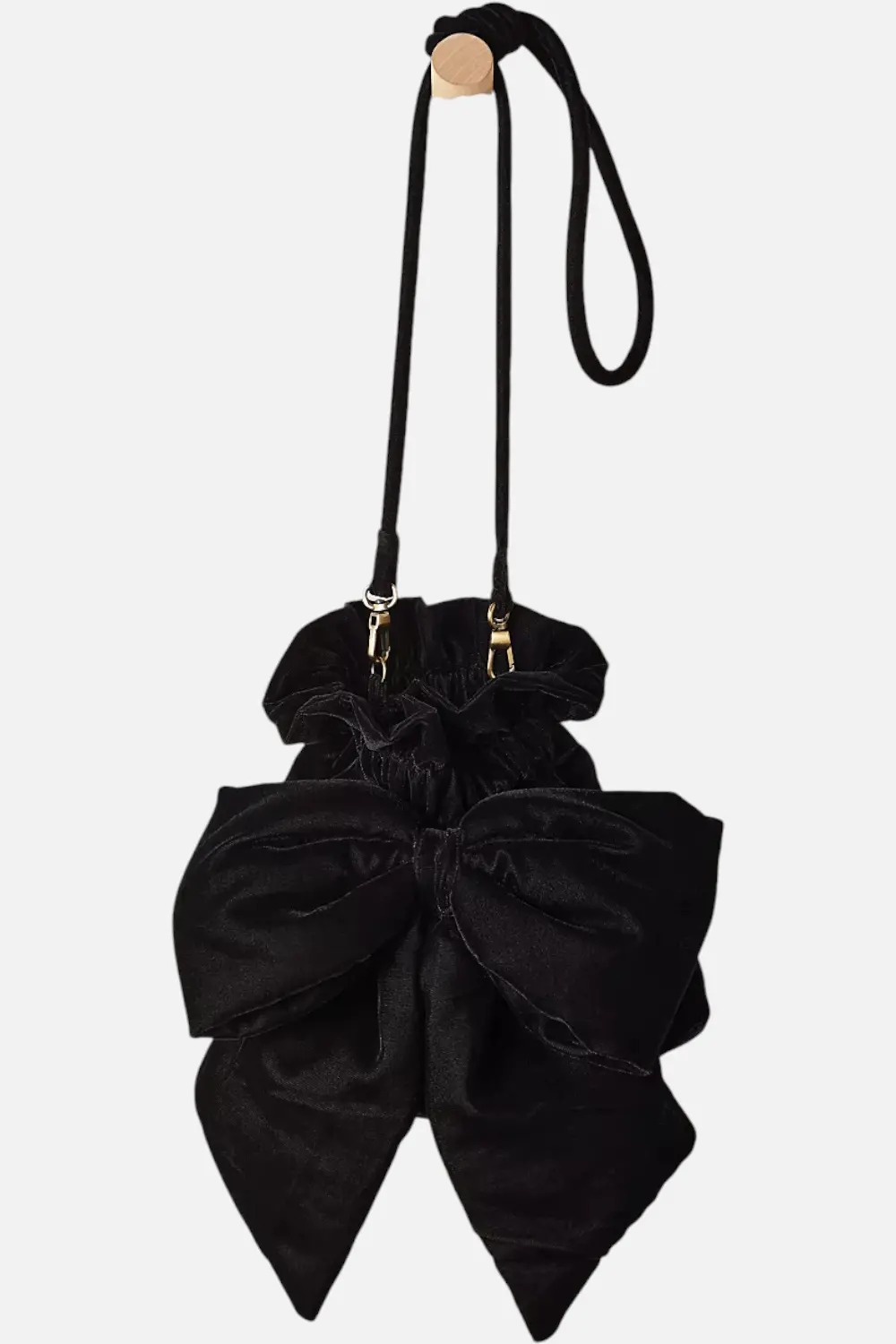Free People Women's Belle Velvet Bow Bag In Black 1