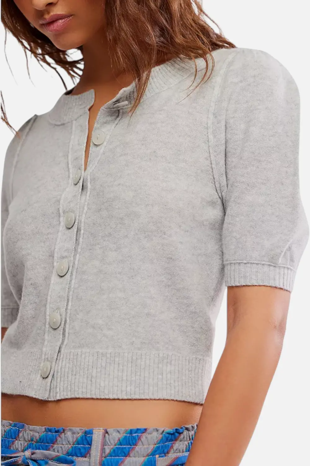 Free People Women's Isla Solid Cardi In Mineral Grey 1