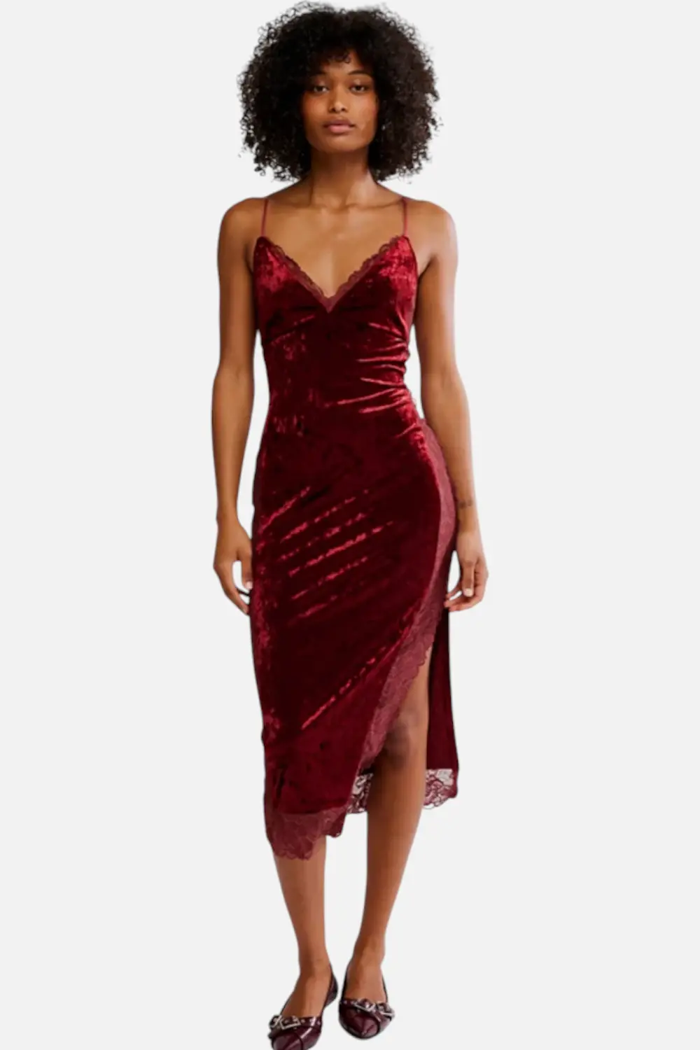 Free People Women's Raise A Toast Midi Slip Dress In Garnet Grotto 1