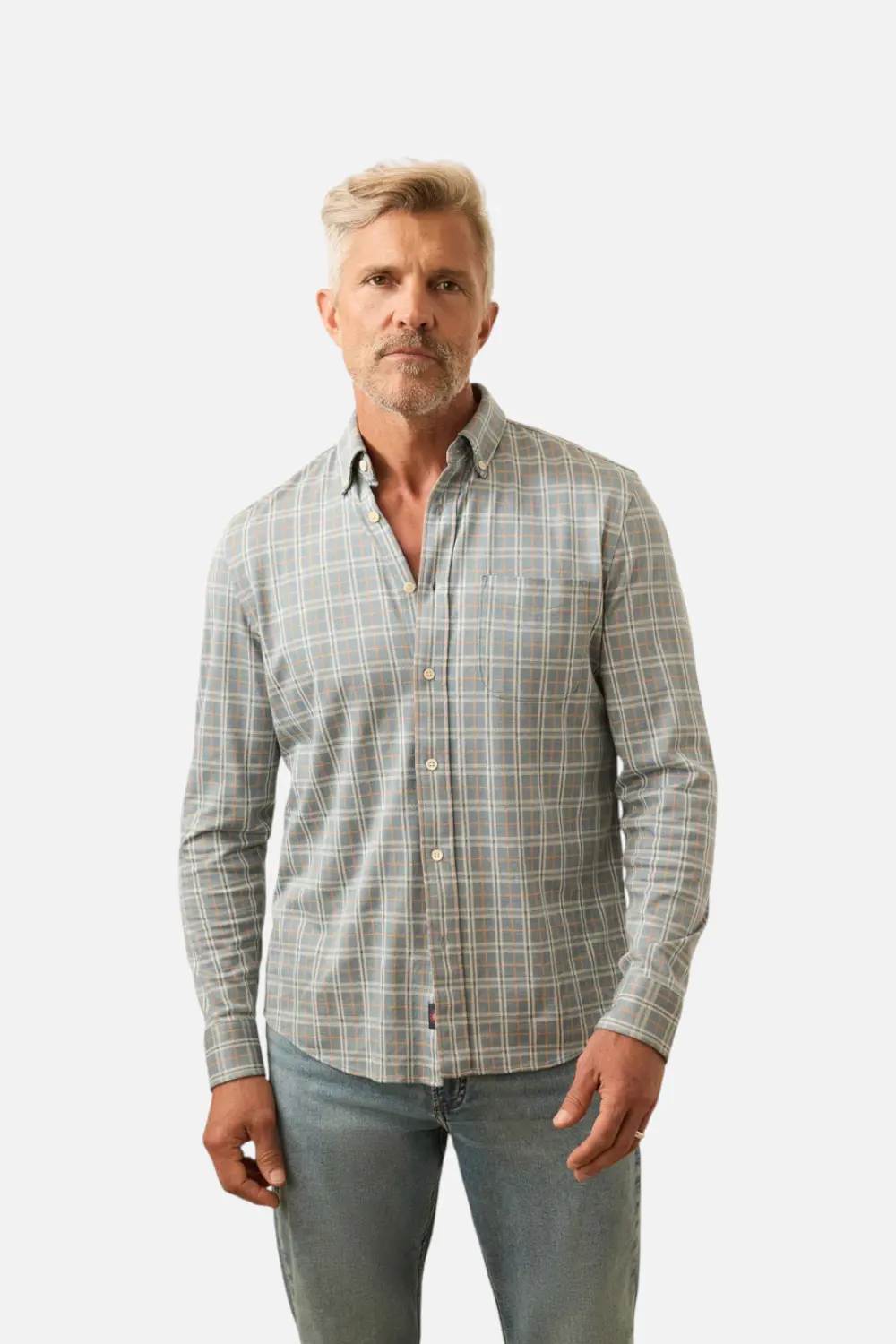 Faherty Men's Coastline Knit Shirt In Autumn Storm Plaid 1