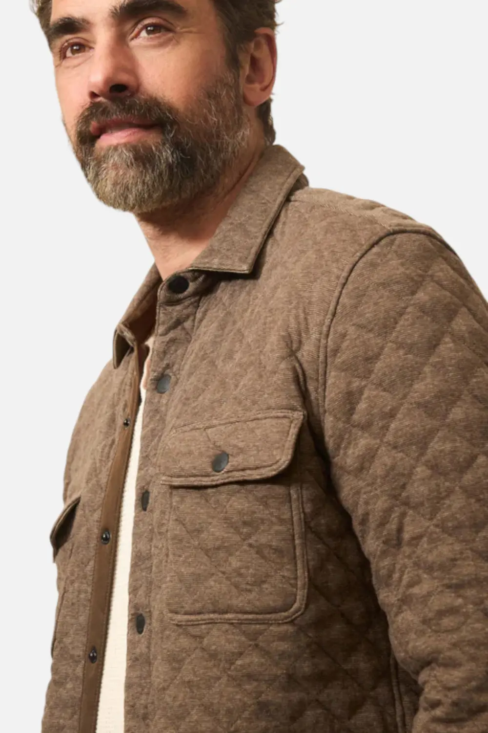 Faherty Epic Quilted Fleece Cpo In Mountain Branch Heather 1