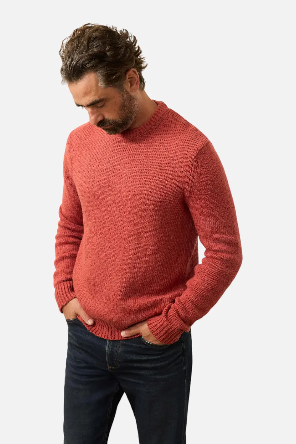 Faherty Heirloom Crewneck Sweater In Eclipse Red 1