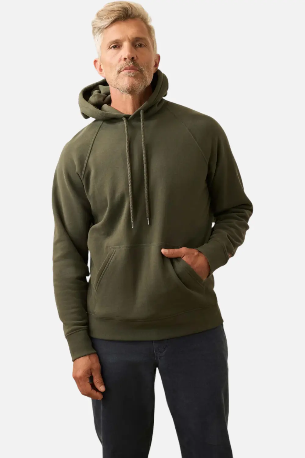 Faherty Men's High Standard Fleece Hoodie In Fall Evergreen 1