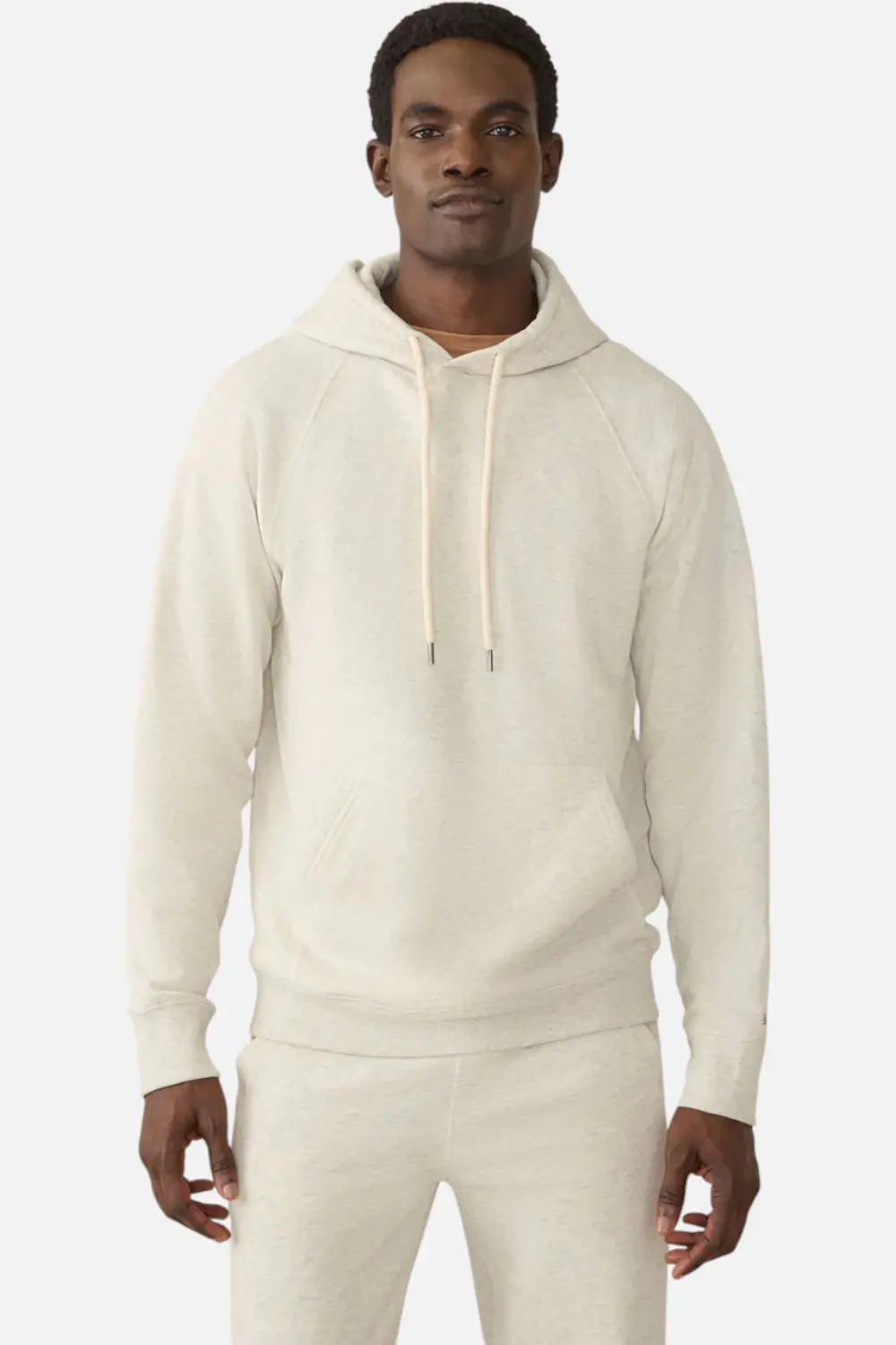 Faherty Men's High Standard Fleece Hoodie In Antique Ivory Heather 1
