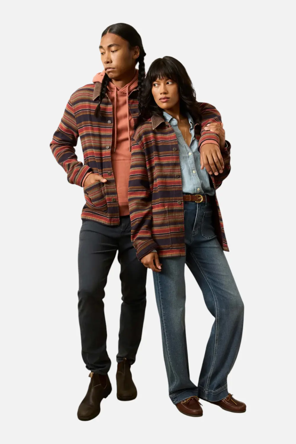 Faherty High Ridge Twill Studio Jacket In Nighttime Fire Stripe 1