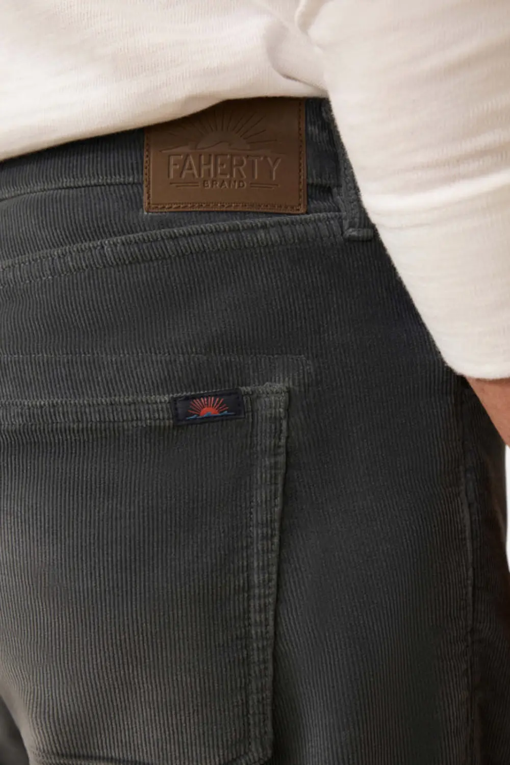 Faherty Men's Stretch Terry Corduroy 5-Pocket Pant In Steel River 3