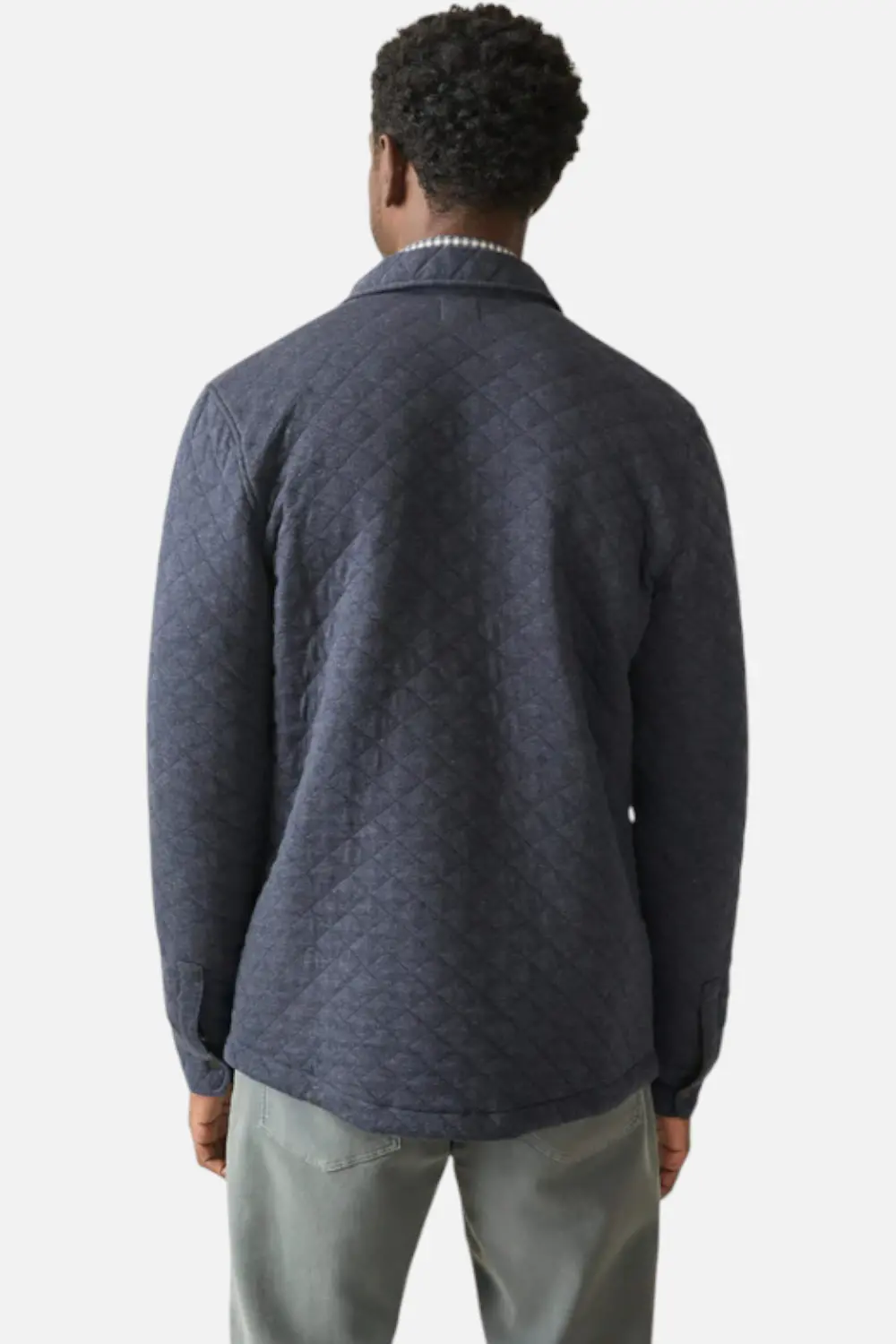 Faherty Men's Epic Quilted Fleece Cpo Jacket In Navy Melange 4