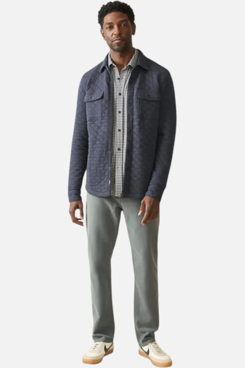 Faherty Men's Epic Quilted Fleece Cpo Jacket In Navy Melange 3