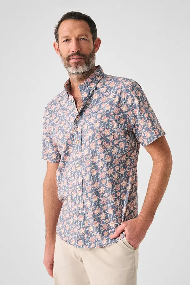 Faherty Short-Sleeve Breeze Shirt In Faded Floral Batik 1