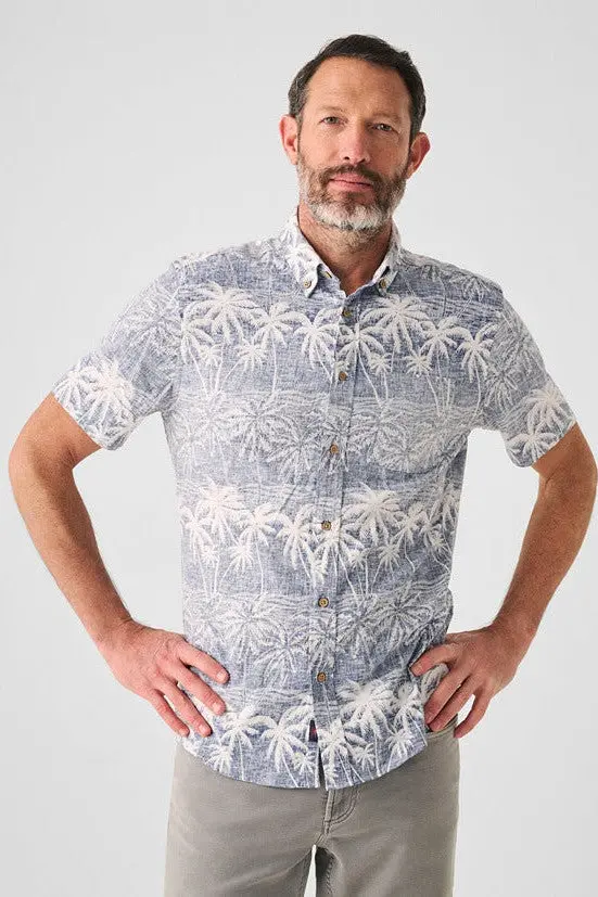 Faherty Short-Sleeve Breeze Shirt In South Palms Print 1