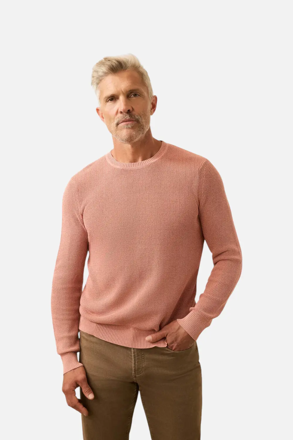 Faherty Sunwashed Crewneck Sweater In Dusty Sienna 1