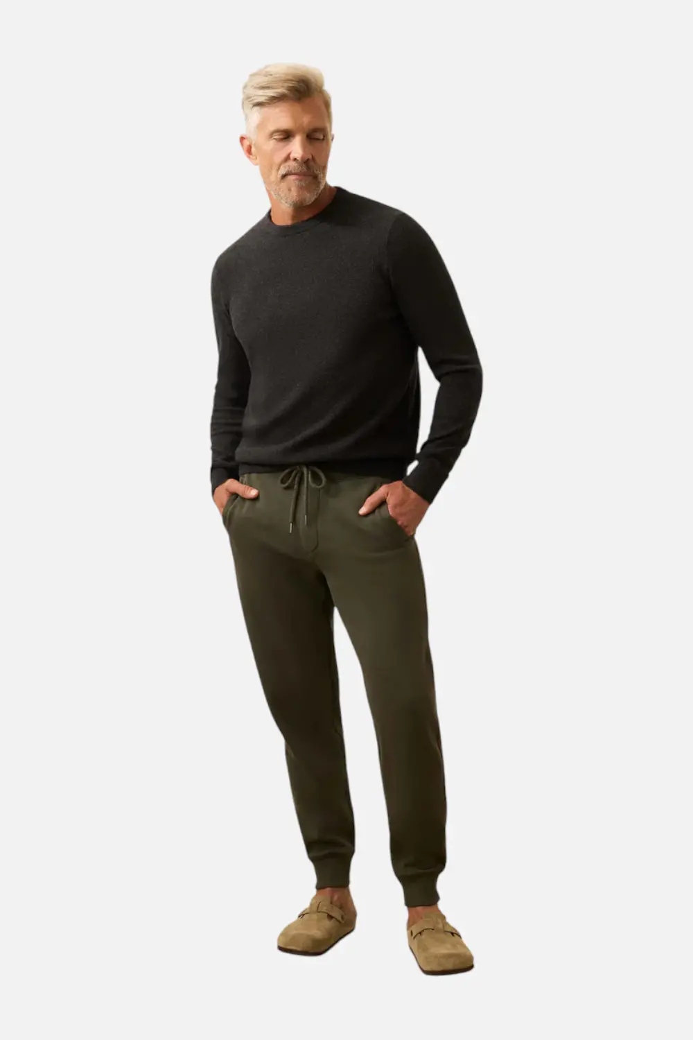 Faherty High Standard Fleece Sweatpant In Fall Evergreen 1