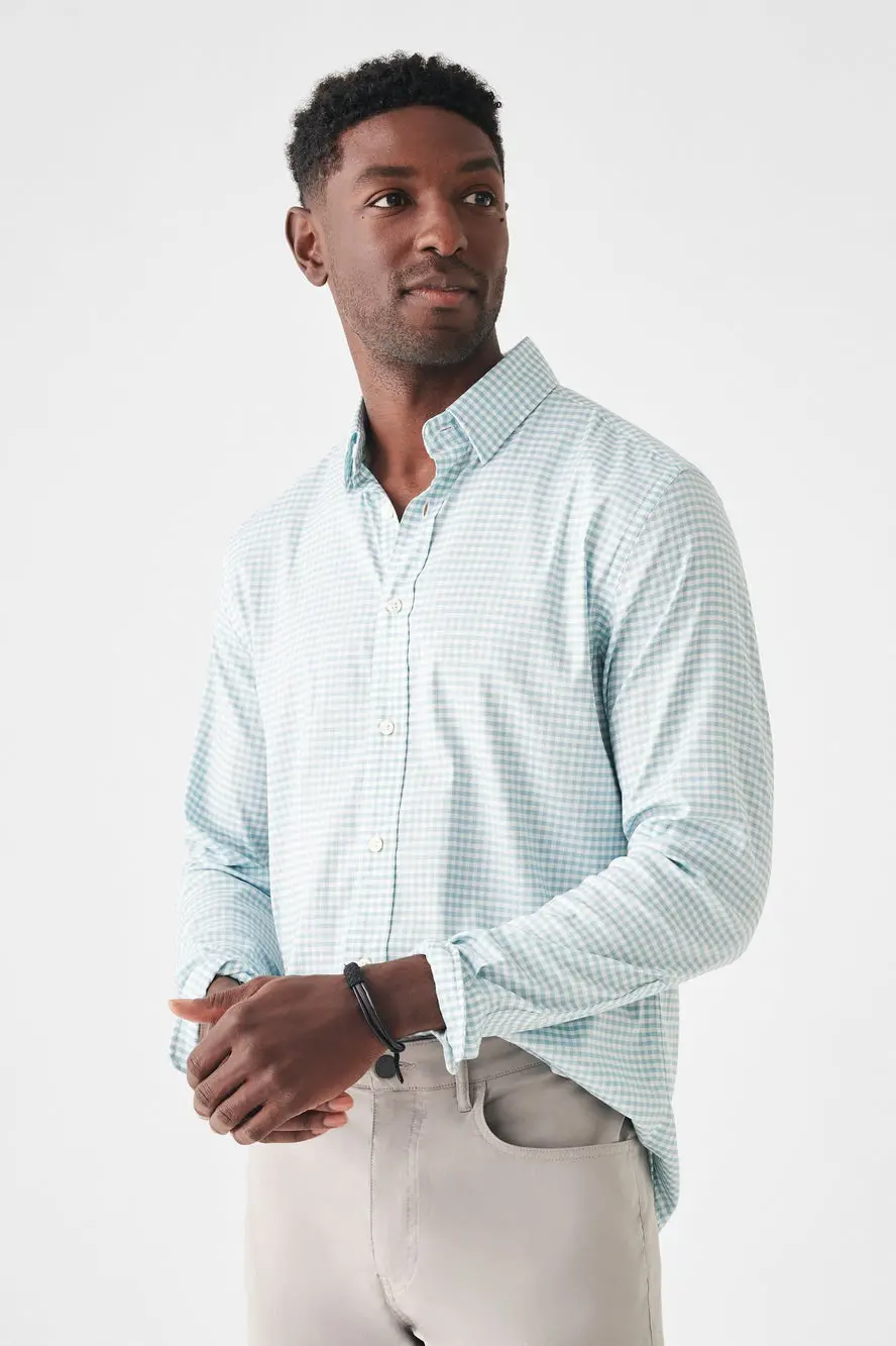 Faherty The Movement Shirt In Teal Gingham 1
