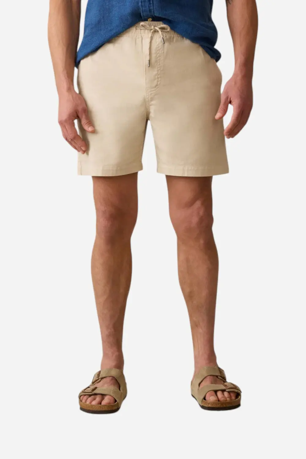 Faherty Essential Drawstring Short In Stone 1