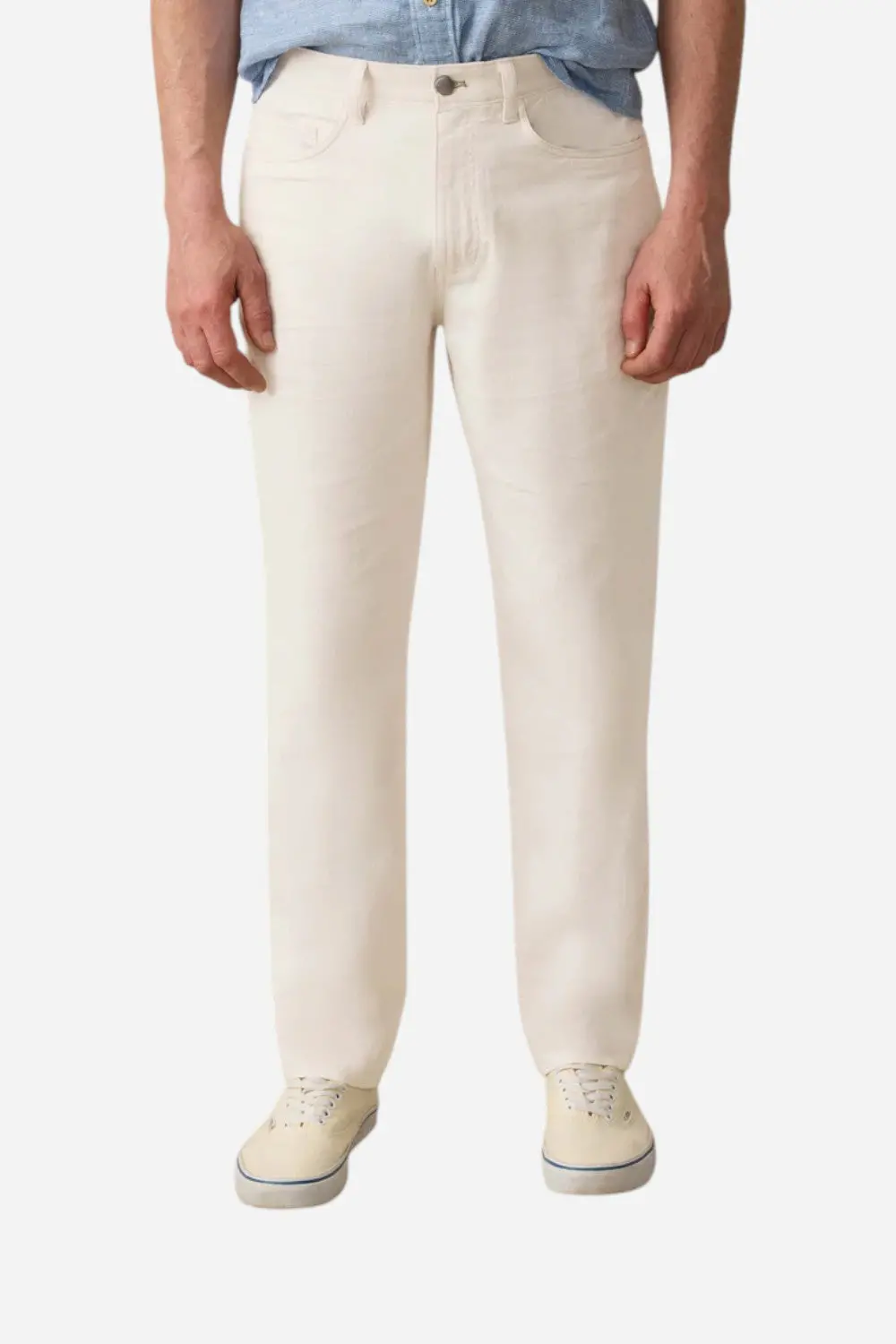Faherty Movement Linen 5-Pocket Pant In Dorset Sand 1