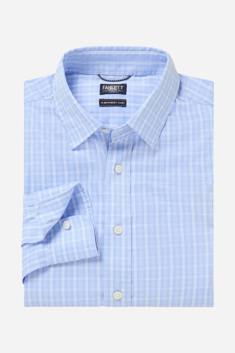 Faherty Movement Shirt In Sky Shore Plaid 1