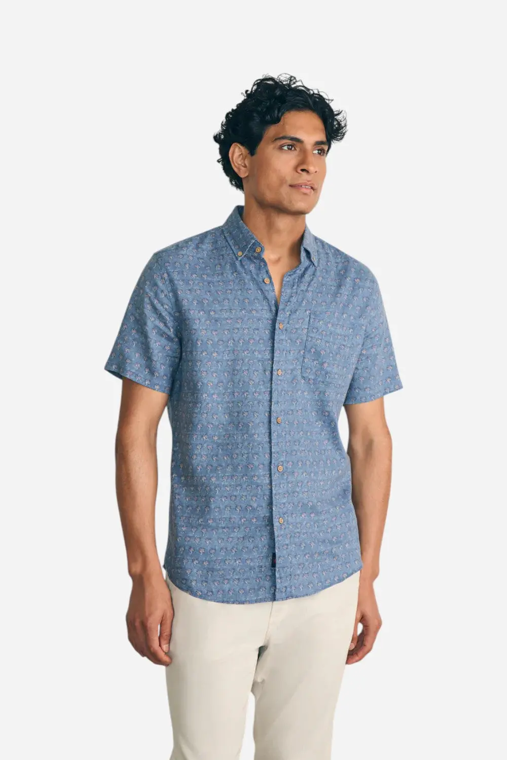 Faherty Short-Sleeve Breeze Shirt In Paradise Palm 1