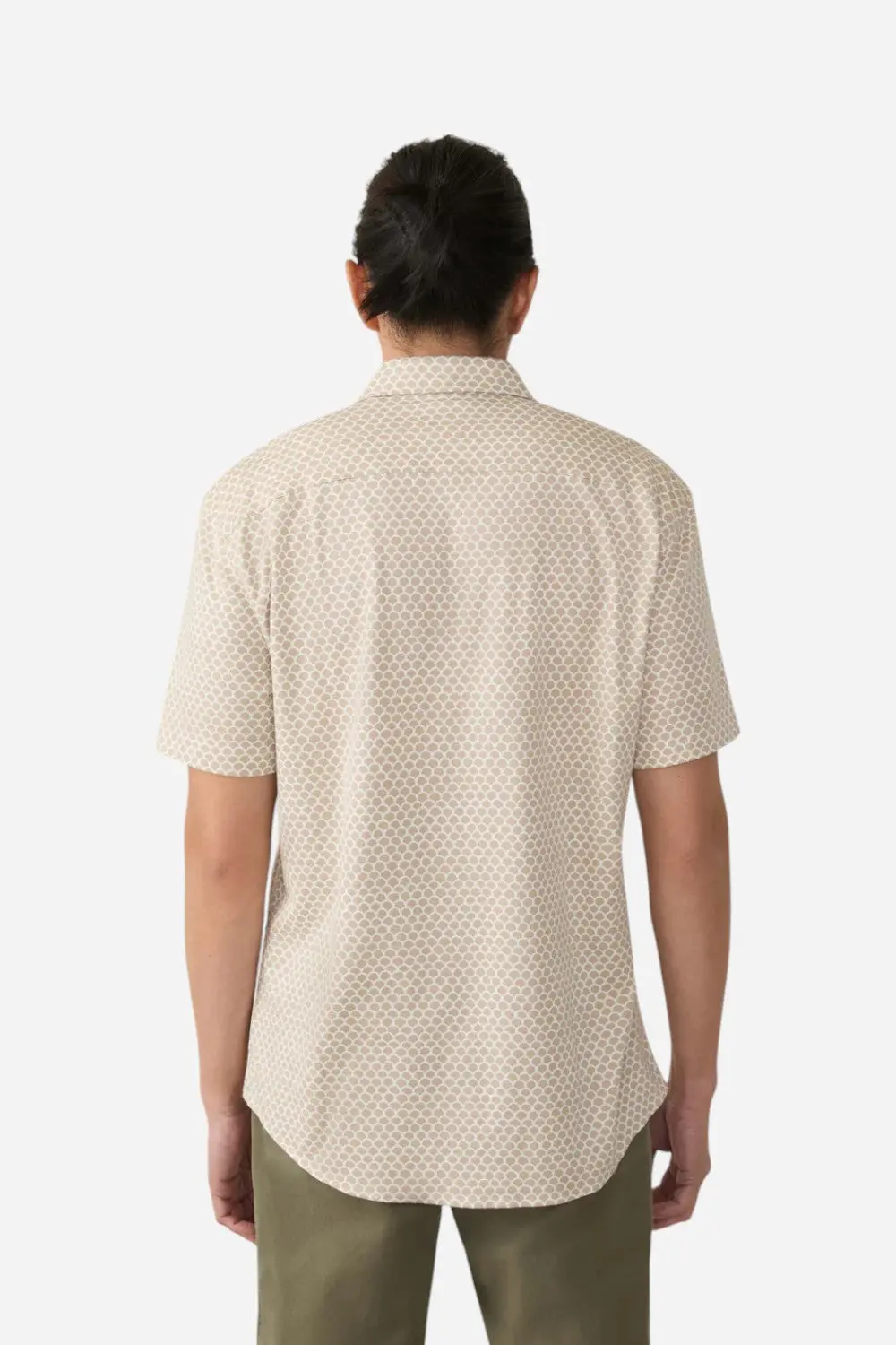 Faherty Short-Sleeve Hermosa Shirt In Island Sand Fishscale 3