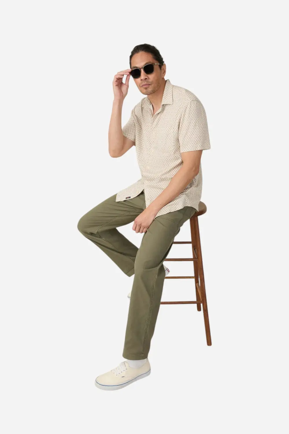 Faherty Short-Sleeve Hermosa Shirt In Island Sand Fishscale 4