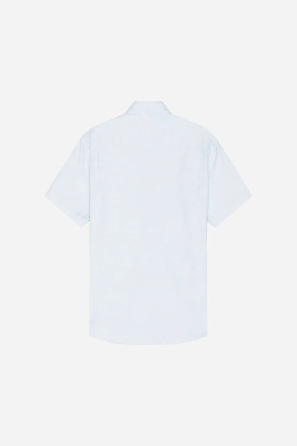 Faherty Short Sleeve Supima Oxford Shirt In Blue Heather 2
