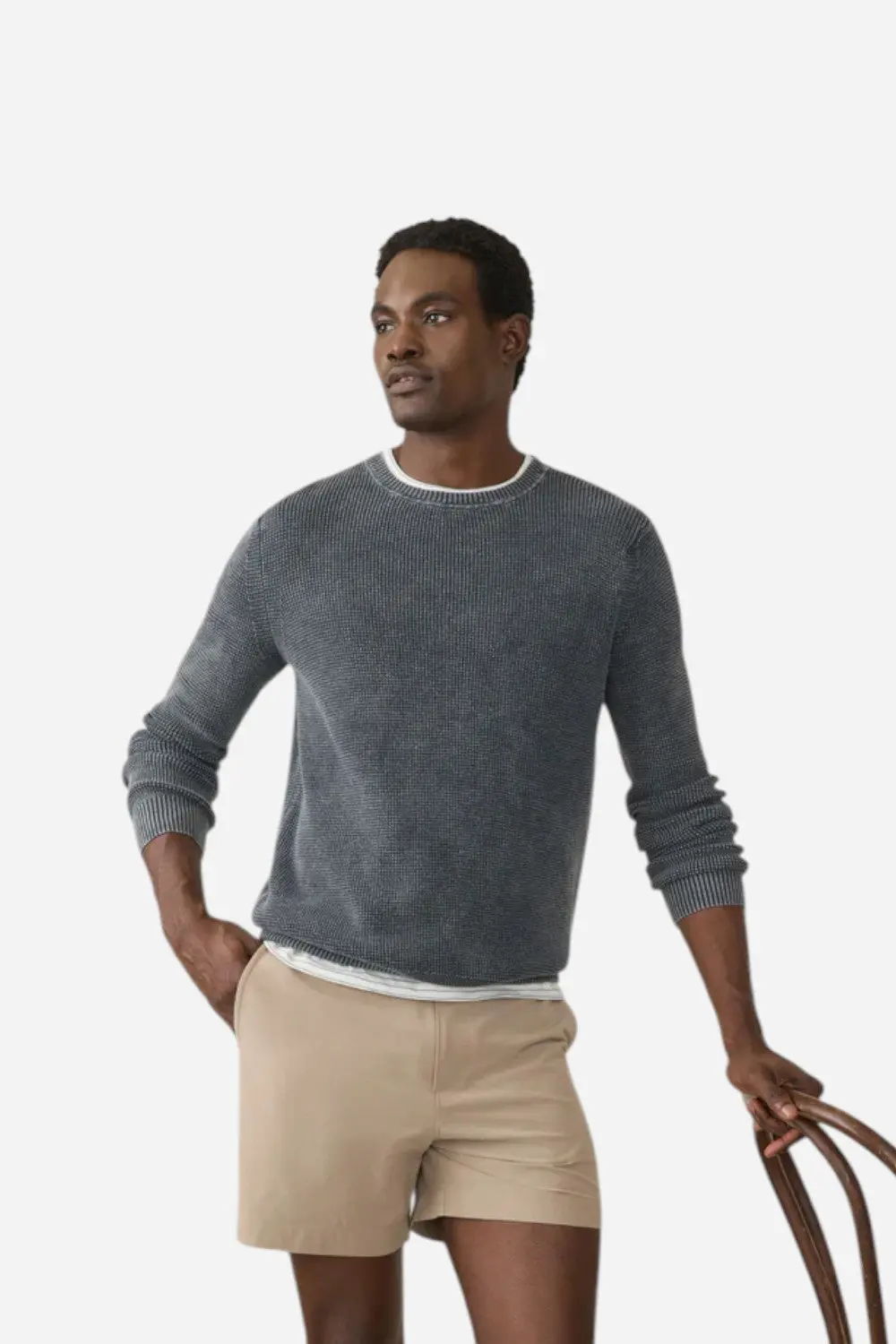 Faherty Sunwashed Crewneck Sweater - Faded Black 1