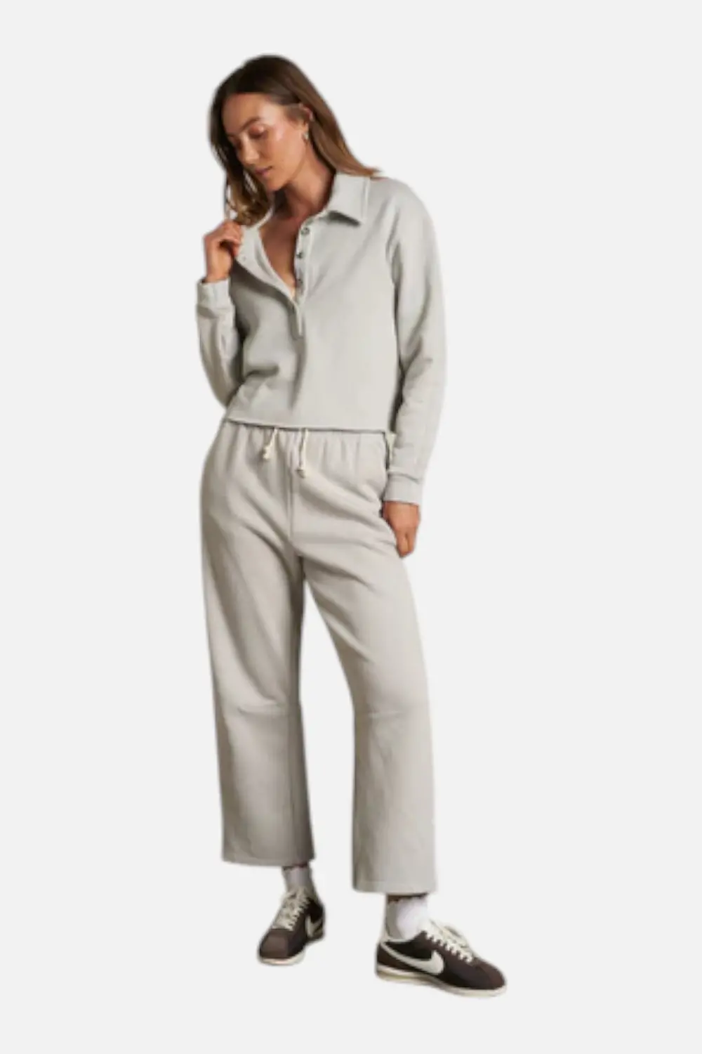 Perfect White Tee Women's Fallon Barrel Sweatpant In Silver 1