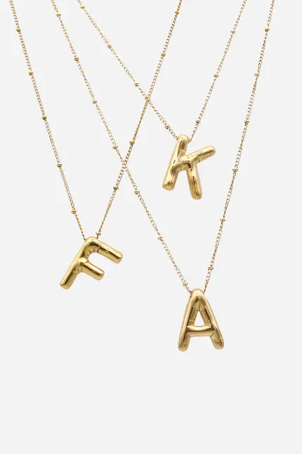 Farrah B Airhead Bubble Initial Necklace - Letter S 1