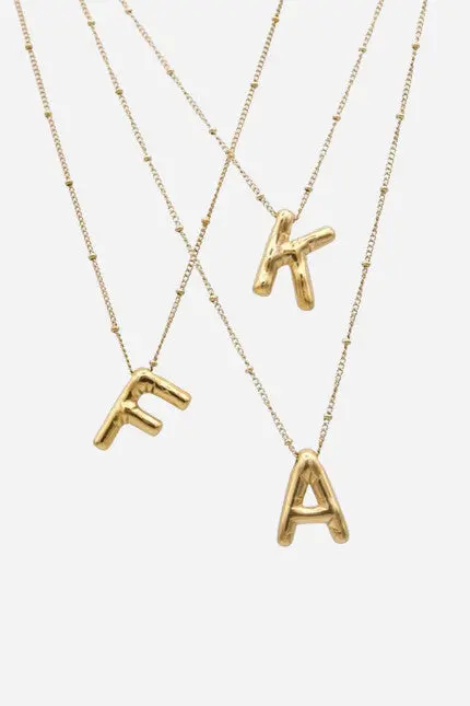 Farrah B Airhead Bubble Initial Necklace - Letter V 1