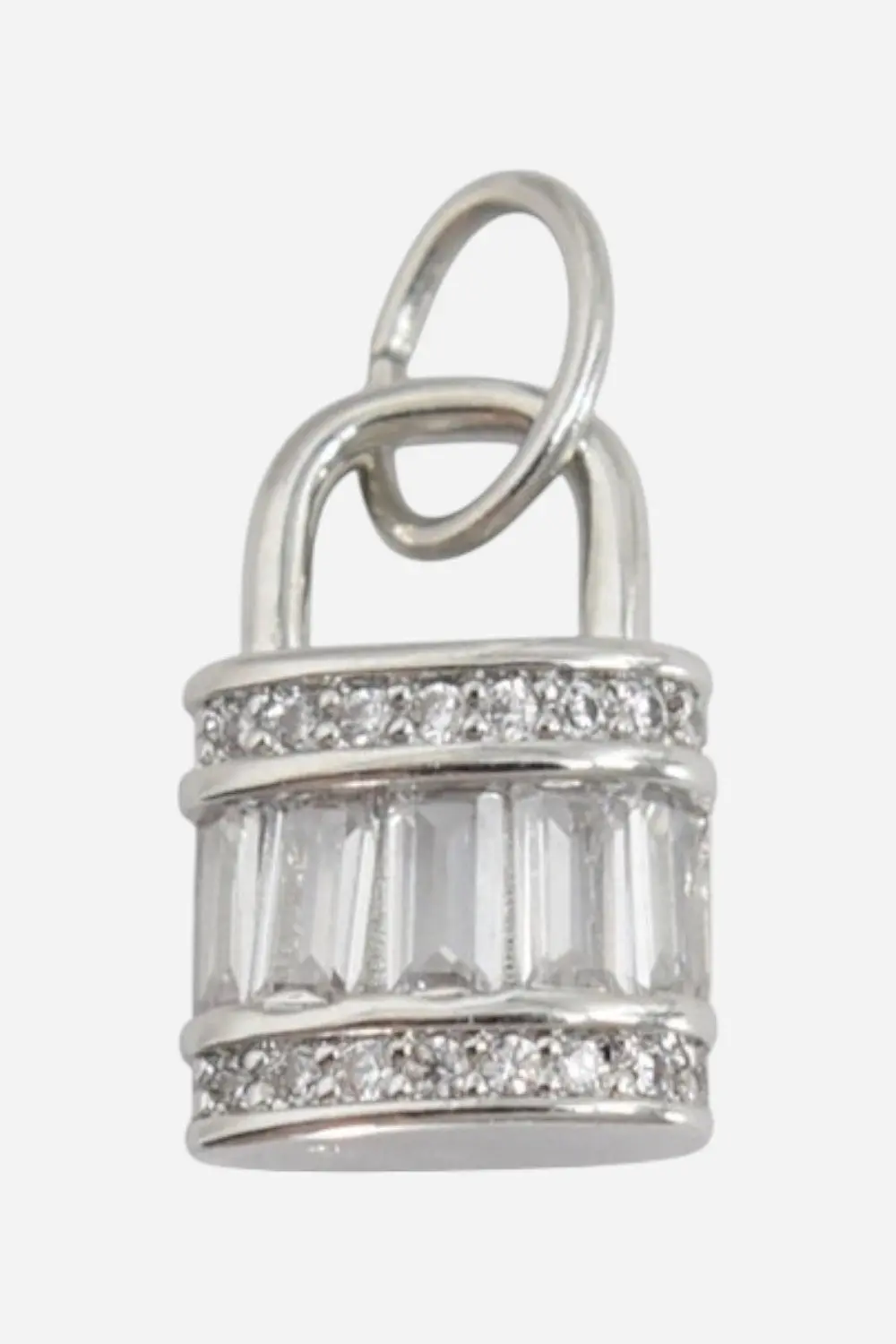 Farrah B Baguette Lock Charm - Silver 1