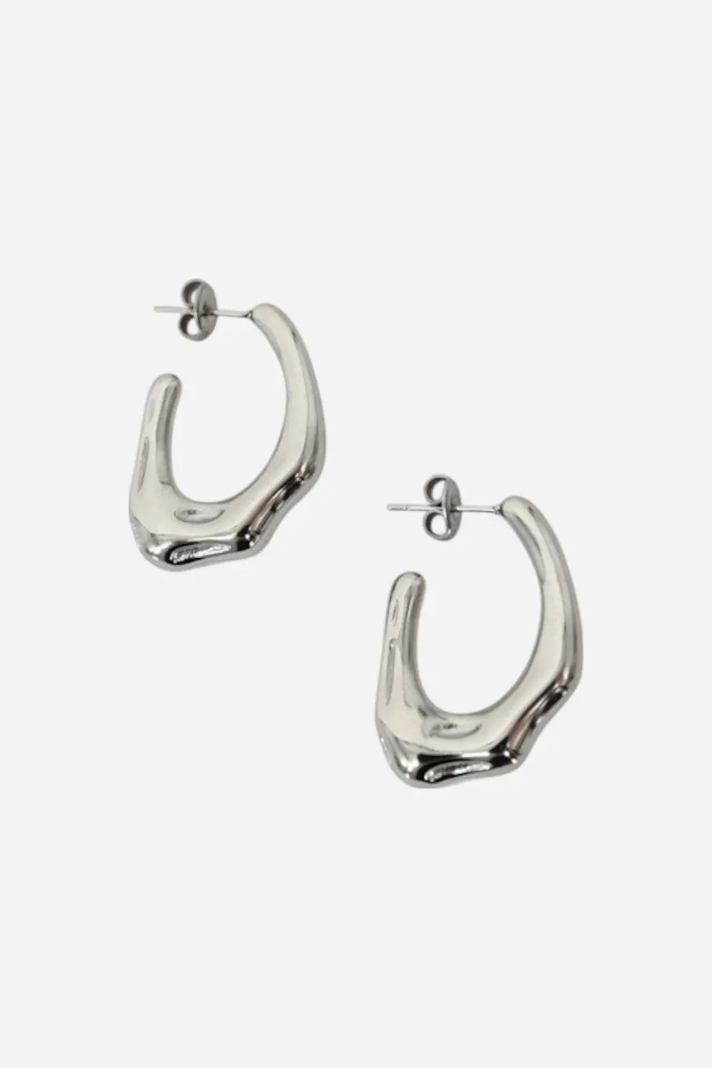 Farrah B Fan Girl Hoop Earrings - Silver 1
