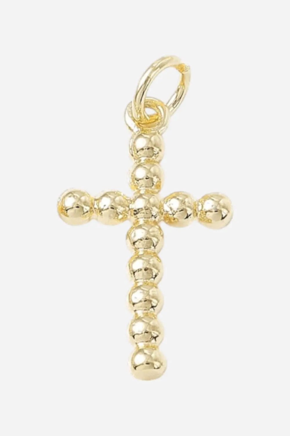 Farrah B Large Beaded Cross Charm - Gold 1